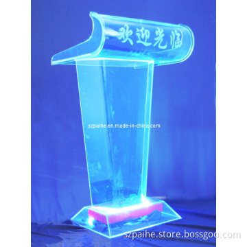 Transparant Acrylic Podium with LED Light